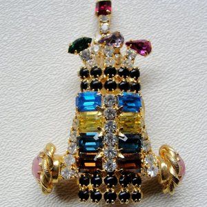 3/25 - Sparkling Golfbag Pin with Swarovski Crystals